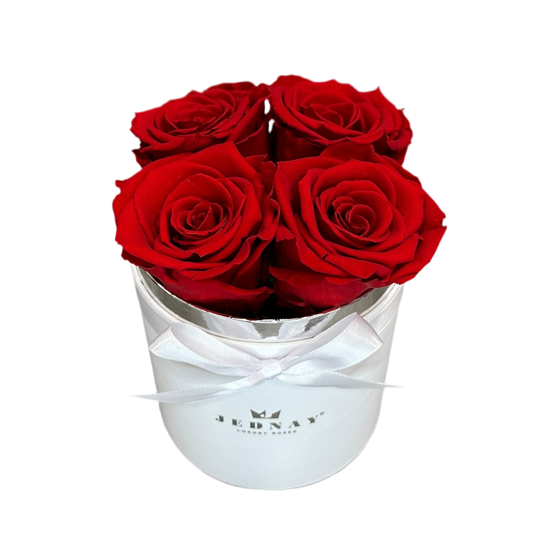 THE FOUR | CLASSIC RED ETERNAL ROSES | WHITE BOX