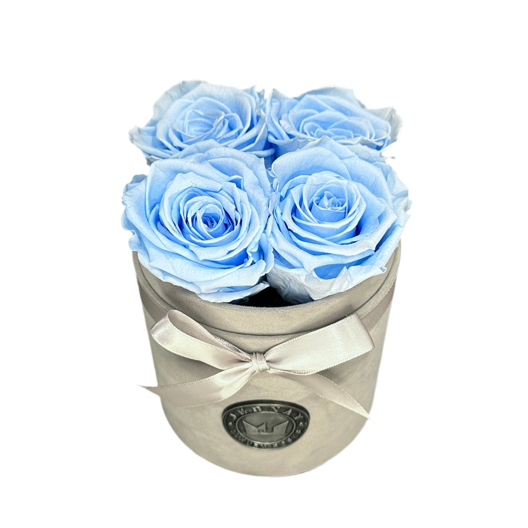 THE FOUR | SKY BLUE ETERNAL ROSES | GREY SUEDE BOX