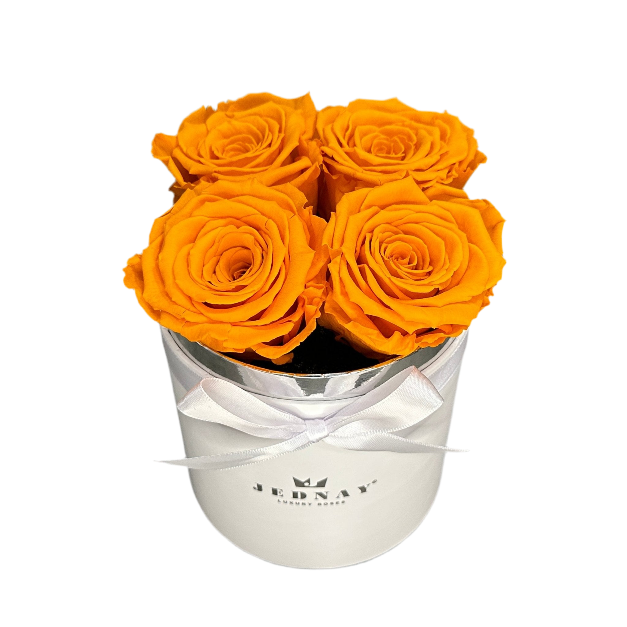 THE FOUR | SUNSET ORANGE ETERNAL ROSES | WHITE BOX