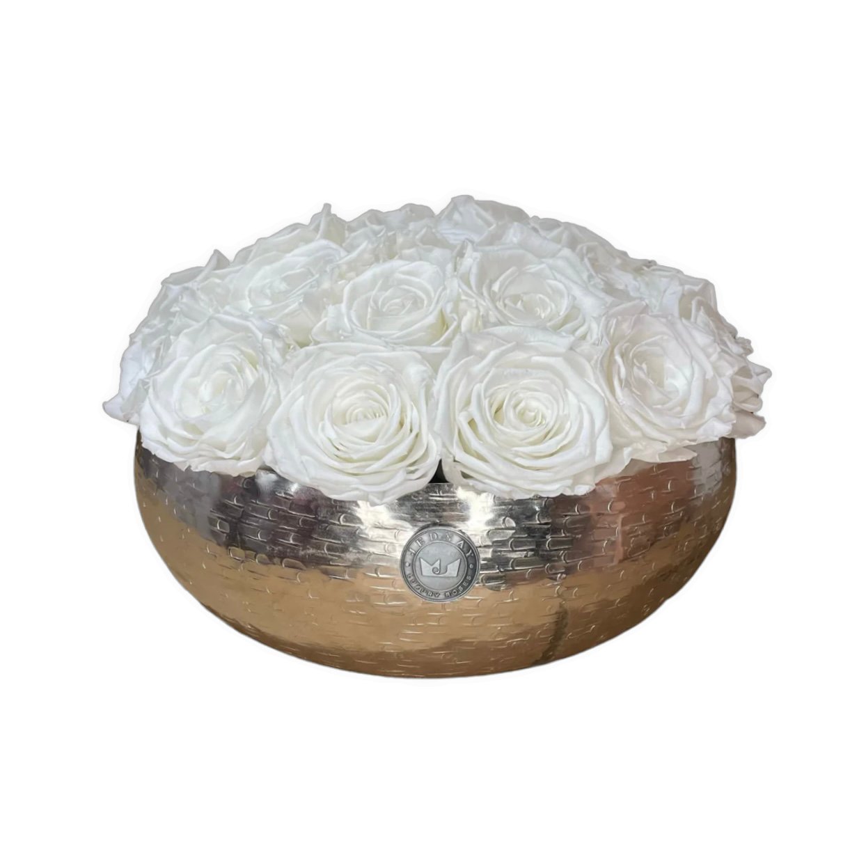 The Knightsbridge - Angel White Forever Roses - Chrome Bowl - Jednay Roses